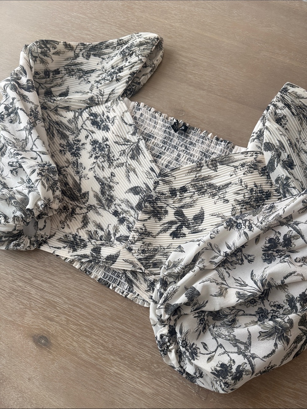 EXPRESS Botanical Crop Blouse | XL